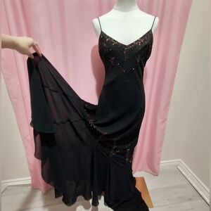 COPY - Xscape Y2K Brown Beaded Sequin Fairy Dress (Size 8/Medium)